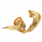 C4D-3D立体鎏金飘带装饰贴纸5