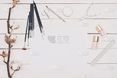 桌子,木制,修指甲,工具,美,贺卡,留白,水平画幅,高视角,无人