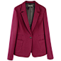 欧美风 独特绛紫红羊毛西装 修身型小西装外套