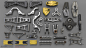 Hard Surface Kitbash Library 2 on Cubebrush.co : This is a 380+ piece set of panels, vents, hinges, and latches ready to be used for high poly additions to your models/concepts.

- Models are saved out in M...