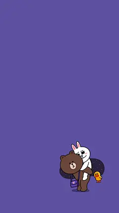 布朗熊和可妮兔可爱卡通手机壁纸