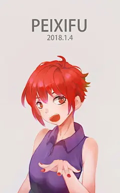 红发卡通 日韩系插画