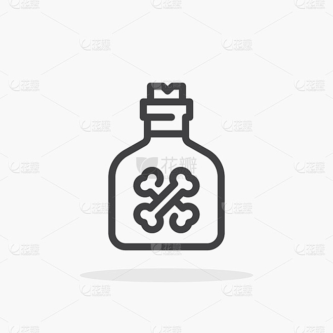 毒药图标在线条风格。