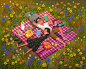 coupleillustration DigitalIllustration Childrensillustration kidlitart smallmoments booksandflowers flowerillustration Koiillustration dandelionillustration wildflowerillustration