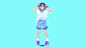 Anime 3840x2160 anime anime girls original characters Streetwear blue background noise cyan cyan background