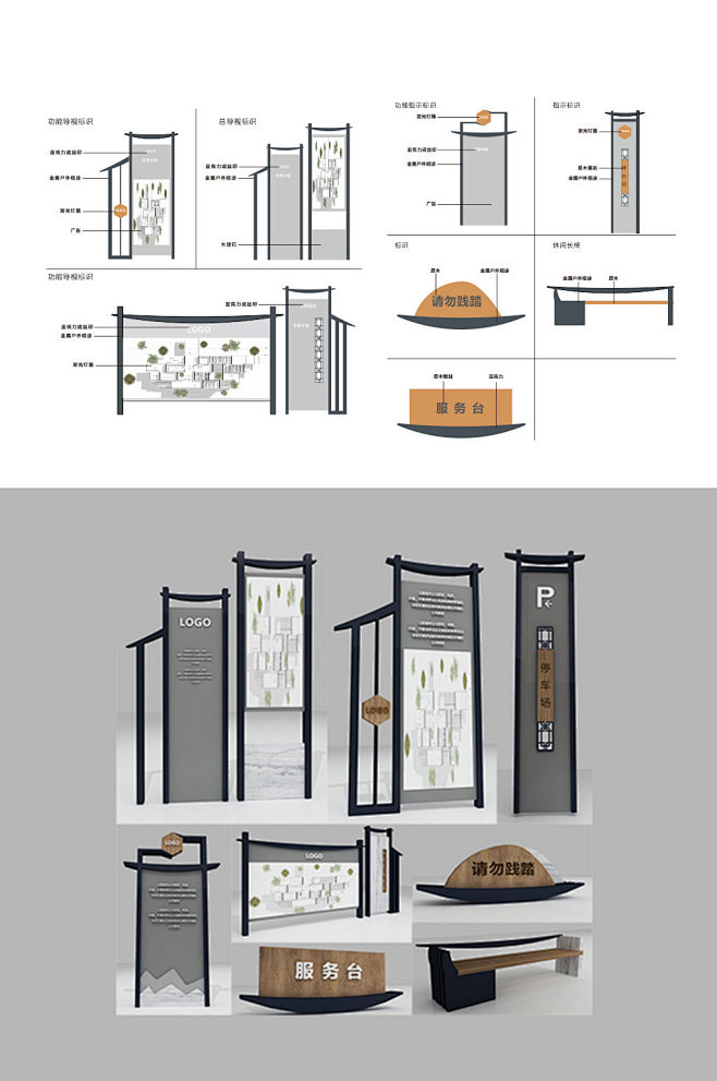景区一套标识系统素材