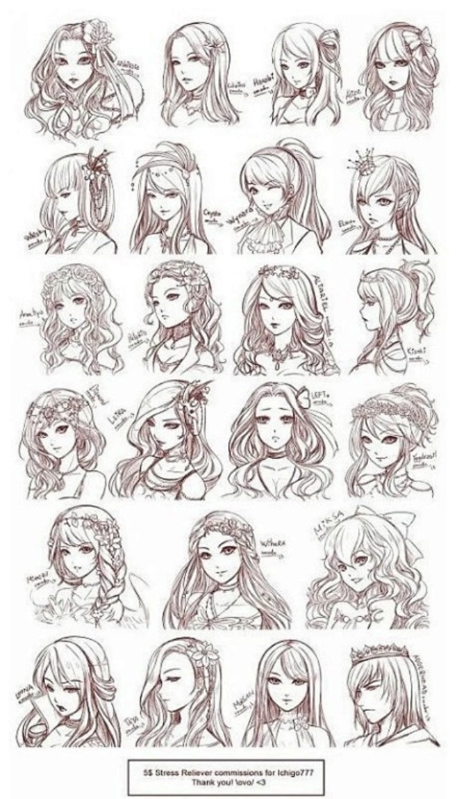 头部的画法，头发的画法，人物的画法