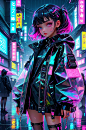 00887-721914985-Neon noir transparent color PVC clothing,transparent color vinyl clothing,prismatic,holographic,chromatic aberration,fashion ill