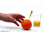 医疗器材-注射橙子的注射器