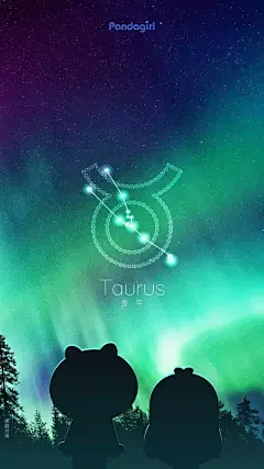 壁纸：十二星座璀璨星空卡通壁纸