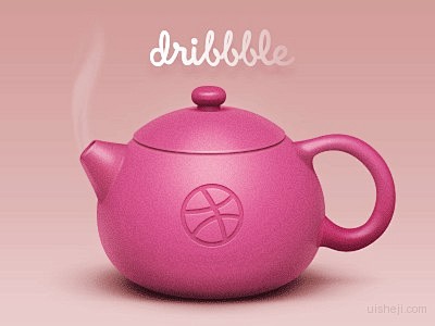 粉色系的Dribbble各式创意ui设计...