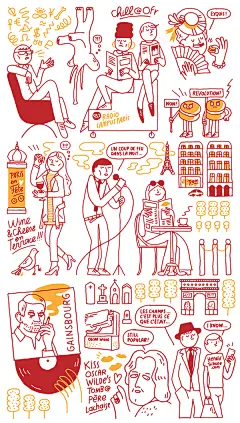 简笔彩色插画
