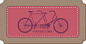 手绘红底自行车褐色边框 平面电商 创意素材