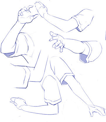 绘画参考各个角度的人体手臂的姿势参考人体素材