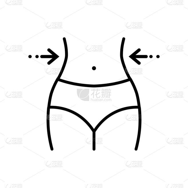 腰部,女人,线条,轮廓,白色,厘米,测量...