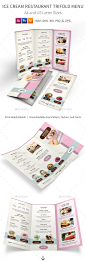 Ice Cream Restaurant Trifold Menu | GraphicRiver