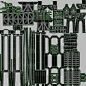 3D sci-fi power fence model