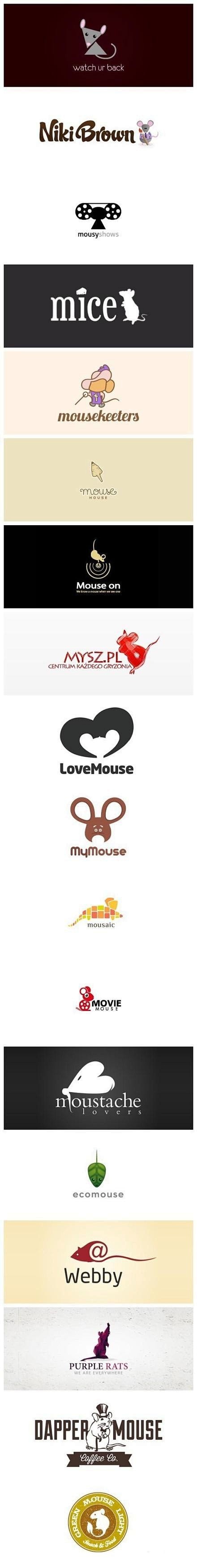 一组以老鼠为主题的创意Logo设计