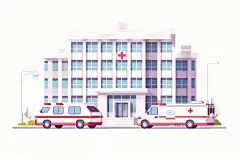 医院建筑手绘图片