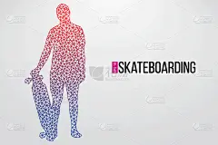 滑板运动,分离着色,男孩,人,男人,运动,图像,女人,剪影,滑冰