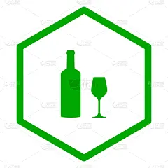 梳子,葡萄酒杯,矢量,含酒精饮料,六边形,图像,绿色,插画,餐馆,瓶子