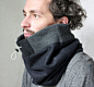 Wool cowl scarf, mens scarf, winter scarves men, Snock® in high quality navy wool with new ribbed top : Super warm and cozy mens scarf or cowl scarf. This scarf is specially designed to keep in the heat yet be extremely comfortable. The outer shell of thi