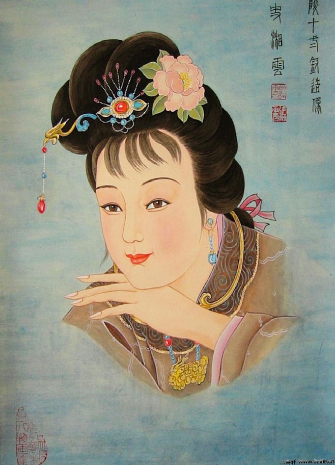 吴良柱工笔仕女图金陵十二钗吴良柱工笔仕女...