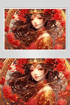 数字艺术时尚美女插画图片-众图网