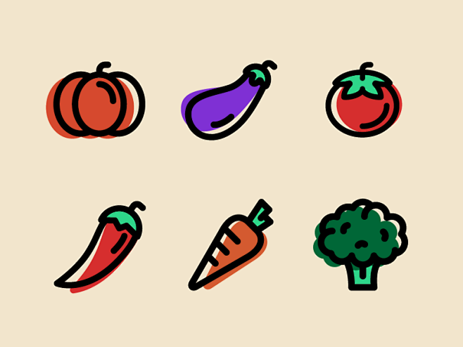 Vegetables Icons