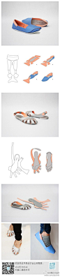 #求是爱设计#“折纸”鞋子，一体式剪裁的 UNIFOLD。by: Horatio Yuxin Han