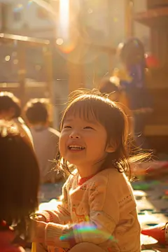 游戏中嬉戏的孩童