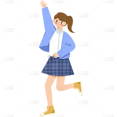 扁平风教育主题人物插画-女生