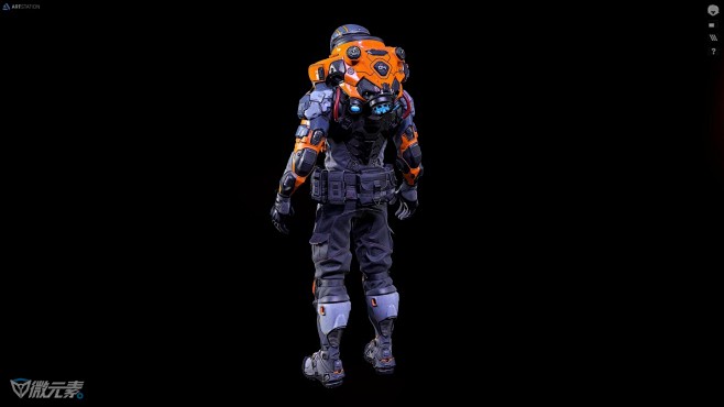 pbr次时代科幻未来宇宙太空机甲战士外骨骼装甲