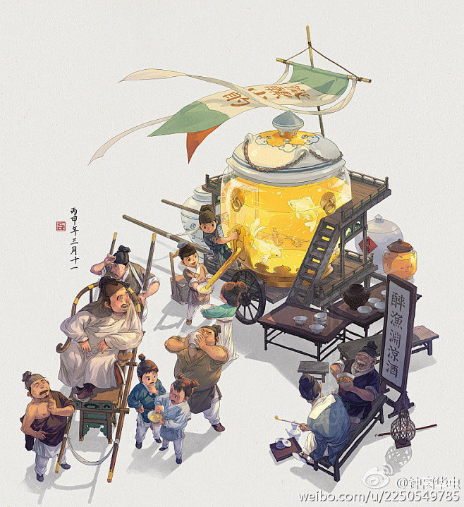 画师@钟离华虫 笔下的中国风插画 每一副...