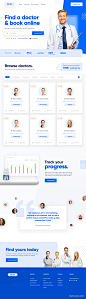 医生医疗着陆页设计免费UI设计作品网页设计详情页/列表页首页素材资源模板下载