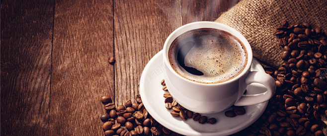美味的咖啡和咖啡豆 背景 设计图片 免费...