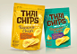 two bags of thai chips sitting next to each other