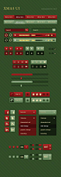 两款精致的红色和绿色的网页ui界面设计元素按钮素材psd下载 #Web# #素材# #网页#