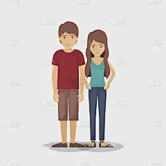 色彩斑斓的情侣卡通设计