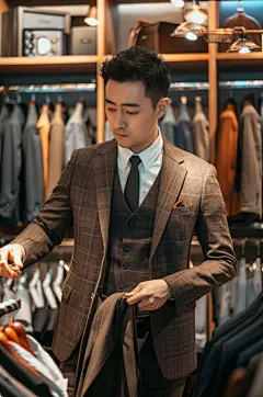 AI数字艺术西装定制西服店摄影图-众图网