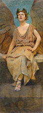 Thomas Wilmer Dewing/托马斯·威尔默·杜因 1851年-1938年

【单图赏析/油画】

Winged Allegorical Figure/长有双翼的寓言人物 1888年

- ​​​​