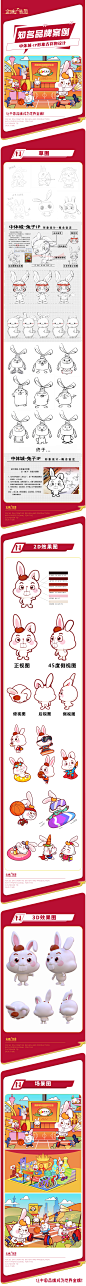兔子IP吉祥物设计表情包卡通体育场景图3D建模插画漫画