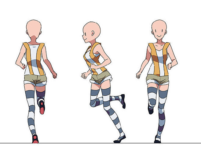 #绘画教程# 奔跑画法 速度感和跳跃感的...