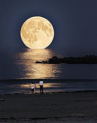  海 月亮  月亮 海