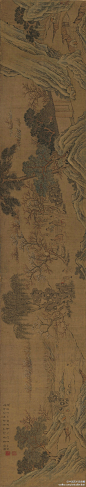 #山水画#【 清 谢桢 《闽游图》 】卷，绢本设色，30×170cm，旅顺博物馆藏。 谢桢（一名祚），字养竹，清道光，歙县人。书法苍劲，山水、花鸟俱工，龙尤得心应手。安徽博物院博藏山水扇，书年道光，着色厚重。