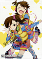 yande 212004 autographed disc_cover futami_ami futami_mami headphones nishigori_atsushi the_idolm@ster thighhighs