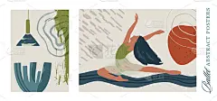 Abstract vector. Ballet dancer girl poster.