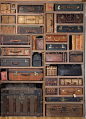 amazing work of art...suitcase wall from the studio of artist Gail Rieke via Cafe Cartolina/Poppytalk What a fun room this would be!: 