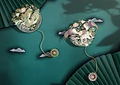 唯美壁纸、手机壁纸、插画、九色鹿、武当、文创、四神、国风、青龙、白虎、武当山、书签、金属书签