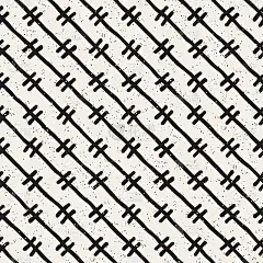 无缝模式与手绘线。抽象背景与徒手笔触。黑白纹理。装饰包装纸。